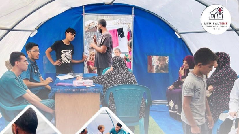 Inside the medical tent